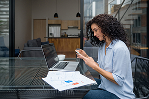 woman working on financing and billing